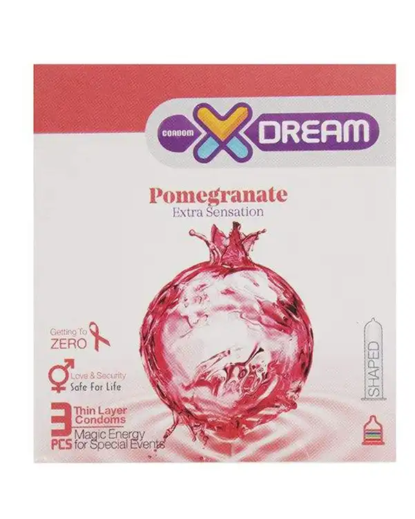 کاندوم تنگ کننده مدل Pomegranate ایکس دریم بسته 3 عددی